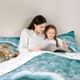 thumbnail image 4 of jejeloiu Hawaii Sea Beach Full Size Comforter Sets For Girls,Starfish Seashell Print Bedding Comforter Set,Turquoise Sand,Reversible,3pcs,1 Comforter and 2 Pillowcases, 4 of 7