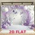 thumbnail image 3 of Purple Floral Arch Wedding Backdrop Lavender White Flower Bridal Shower Photography Background Purple Butterfly White Lantern Baby Shower Birthday Party Decorations Banner Supplies Photo Booth Props, 3 of 5