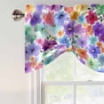 thumbnail image 5 of Tie Up Valances for Windows, Colorful Flowers Adjustable Valance Curtains Window Treatment for Living Room, Spring Botanical Watercolor Floral Rod Pocket Kitchen Curtains & Drapes 54x18 Inch, 5 of 9