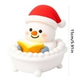 thumbnail image 4 of Desktop Ornament Christmas Snowman Bathtub Reading Night Light Resin Sculpture Festive Home Decoration for All Occasions, 4 of 9