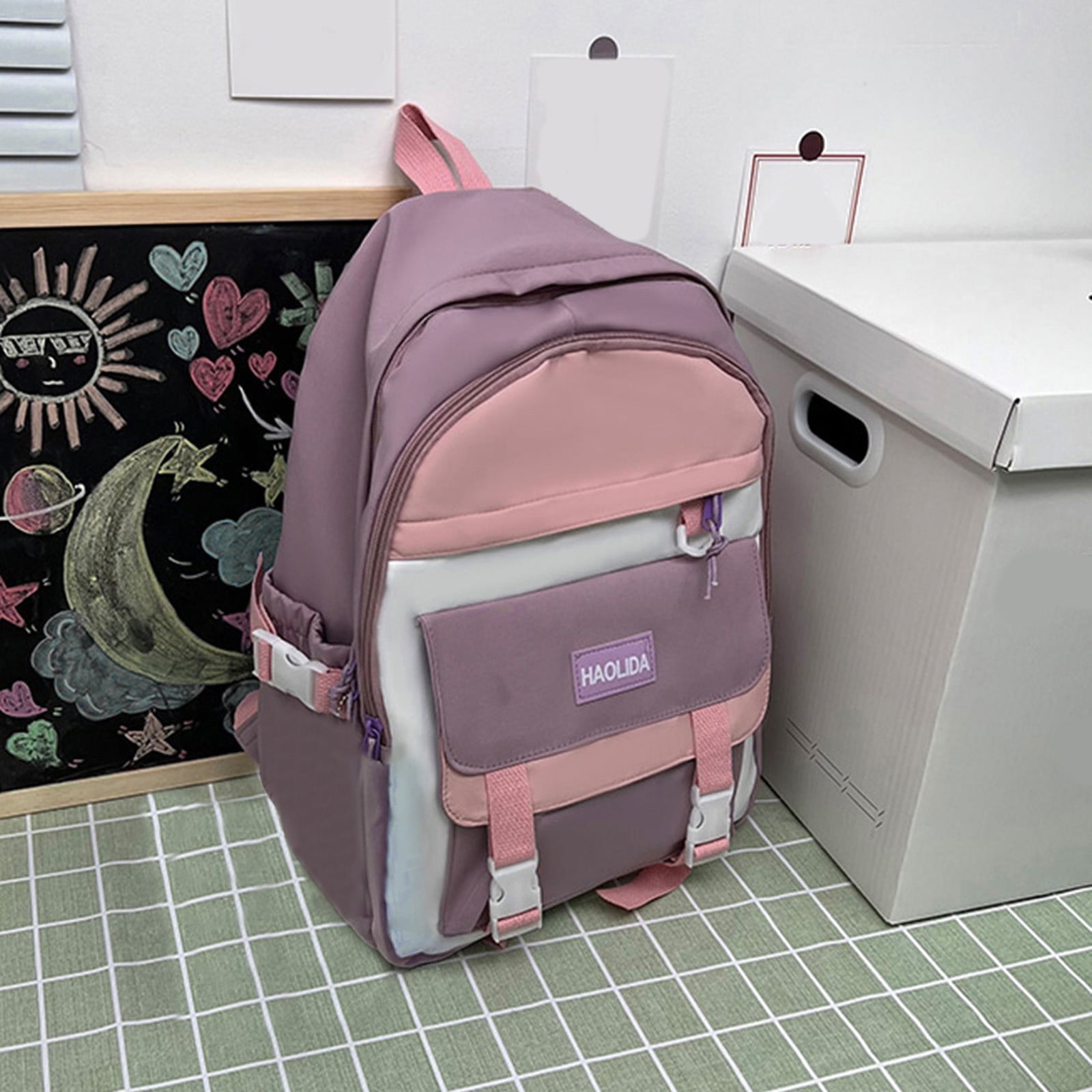 HIPYLO Travel Backpack Personal Item Size Womens Backpack Purse Small Canvas Backpack Small Anti Theft Backpack Mens Work Backpacks Professional, Purple