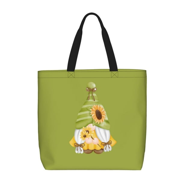 Balery Sunflower Gnomes Bolsa de Mano para Mujeres con Cremallera, Bolsa de Gimnasio con Compartimentos, Bolsa para Laptop, Bolsa para Trabajo