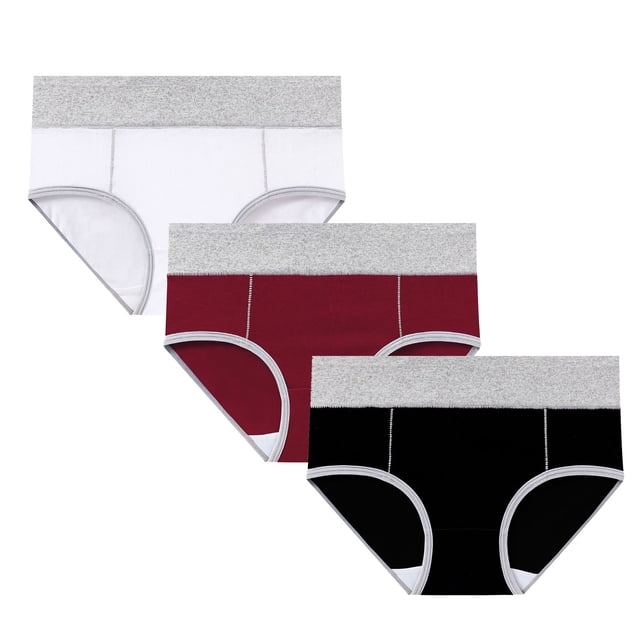 ylioge Plus Size Underwear for Women 3 Packs M-5X Cotton Butt Lifting Panties High Waisted Multipack Stretchy Full Coverage Cheeky Briefs