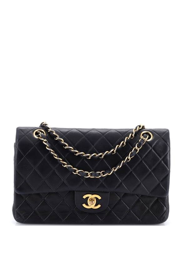 Pre-Owned Vintage Classic Double Flap Bag Quilted Lambskin Medium By Rebag