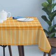 thumbnail image 4 of Yellow Orange Checkered Table Cloth Waterproof Tablecloths, Farmhouse Buffalo Plaid Striped Tablecloth Dining Table Cover for Kitchen Party Tabletop Outdoor, Rectangle Tablecloth 60x120 Inch, 4 of 9