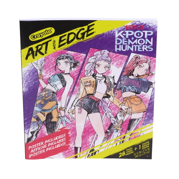 Crayola KPop Demon Hunters Art With Edge Coloring Book, 28 Pgs, KPDH Poster, Adult Coloring Pages, Screen Free Activity, Easter Gift for Teens & Adults, 8 