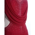 thumbnail image 5 of Haitryli Lyrical Dance Dress for Women Halter Sleeveless Mesh Flowy Tulle Skirt Maxi Long Dress Burgundy XL, 5 of 7