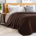 thumbnail image 2 of Sedona House Microfiber Soft Warm Lightweight Flannel Fleece Blanket 90x90 Queen Size Coffee, 2 of 7