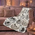 thumbnail image 6 of Vintage Hunting Dogs in Oval Frames, Nostalgic Sporting Style for Dog Lovers, Black Toile Field Pattern and Father's Day Gift, Cozy Flannel Blanket for Cabin and Lodge, Home Decor, 6 of 9