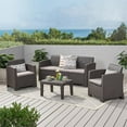 thumbnail image 3 of Noble House Cape Coral Outdoor 4 Pc Silver Framed Chat Set, 3 of 22