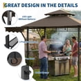 thumbnail image 3 of Heavy Duty Grill Gazebo with Double-Tiered Canopy, Side Shelves, LED Lights, Hooks & Bottle Opener for Patio, Backyard & Garden, 3 of 7