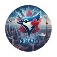 thumbnail image 1 of Toronto Baseball Round Non-Slip Rubber 2 PCS 8in Mouse Pad 3mm Thick Polyester Surface for Office Gaming PC, Bluebird Mouse Pad LS265, 1 of 7