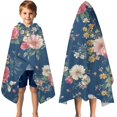 thumbnail image 3 of Pioneer Flower Floral Print Pattern Hooded Bath Towel，50"x30" for Ages 3 To 12 Kids, Quick Dry Lightweight Soft Microfiber Hood Beach Towel Cover Up for Kids, 3 of 7