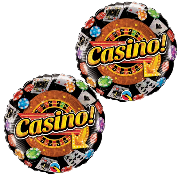 LOONBALLOON Casino Balloons, CASINO DICE & CARDS ASSORTMENT 18 inch CASINO Balloons (2-Pack)