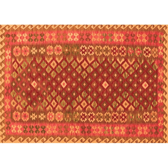 Ahgly Company Indoor Rectangle Southwestern Orange Country Area Rugs, 5' x 7'