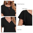 thumbnail image 1 of Chiffon Top, V Neck Chiffon Top Polyester Printed Ruffle Sleeve  For Dating Black M, 1 of 6