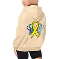 thumbnail image 3 of Womens Hoodies Cancer Awareness Loose Fit Cozy Drawstring Pocket Graphic Print Zip-Up Hooded Jacket for Outdoor Wear Womens Sweatshirts Beige L, 3 of 5