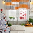 thumbnail image 5 of Orange Grey Curtain Valances for Windows, Kitchen Valance Window Treatments Panel 2 Pack, Modern White Mottled Graffiti Art Painting Rod Pocket Short Curtains for Bathroom Bedroom 42 x 12 Inch, 5 of 8