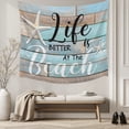 thumbnail image 5 of Turquoise Beach Large Tapestry for Bedroom Wall Hanging Tapestry, Coastal Starfish Retro Wooden Plank Ceiling Backdrop Tapestries Poster Blanket Wall Decor for Teens Room Living Room Dorm 85" x 90", 5 of 8