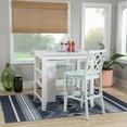 thumbnail image 2 of Linon Nico 3 Pce Counter Dining Set White Table/2 Mint Green Chairs in Wood, 2 of 17