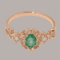 thumbnail image 6 of LBG British Made 9k Rose Gold Natural Emerald & Opal Womens Engagement Ring - 33 size options - Size 6, 6 of 8