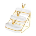 thumbnail image 2 of Plato de frutos secos, platos para aperitivos, multiusos, con rejilla de hierro, contenedor de almacenamiento nórdico White 3 Tier, 2 of 9