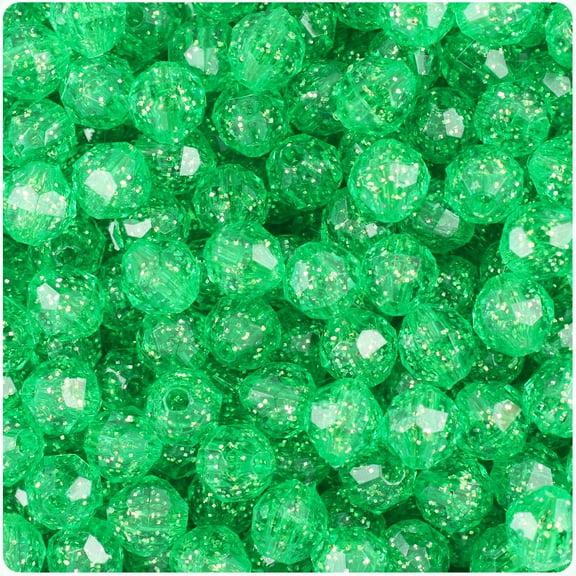 BeadTin Mint Sparkle 8mm Faceted Round Craft Beads (450pcs)