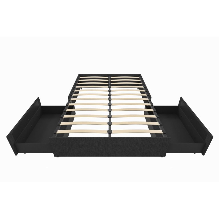 River Street Designs Maven Platform Bed With Storage Queen Gray Linen Com River Street Designs Maven Platform Bed, Dhp Maven Platform Bed With Under Storage King Size Frame Black