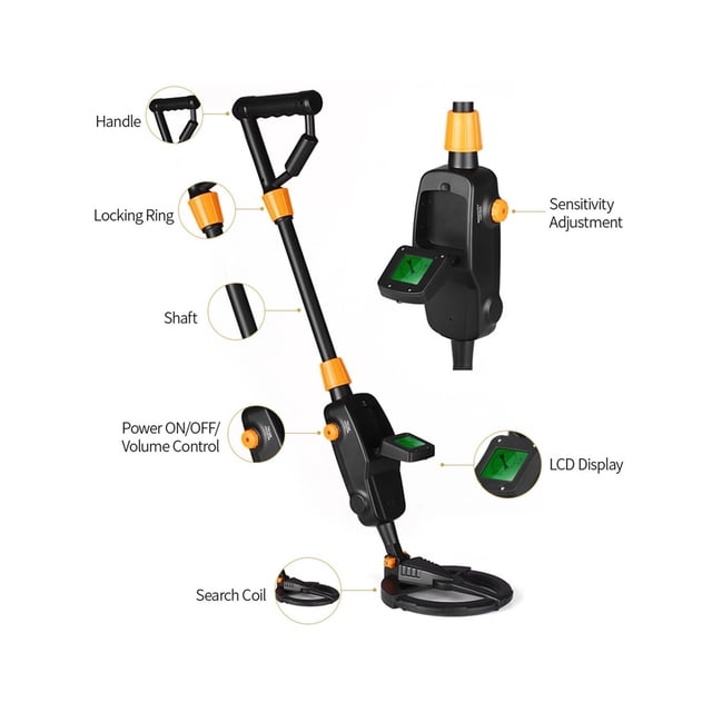 Children Lightweight Handheld Metal Detector Gold Digger Treasure Hunter Tracker Seeker with Waterproof Search Coil ,Long Lasting