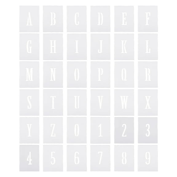 Uxcell 1 Inch Letter Number Stencils 1.5" Width Reusable Alphabet Numbers Templates Set, White 36 Pack
