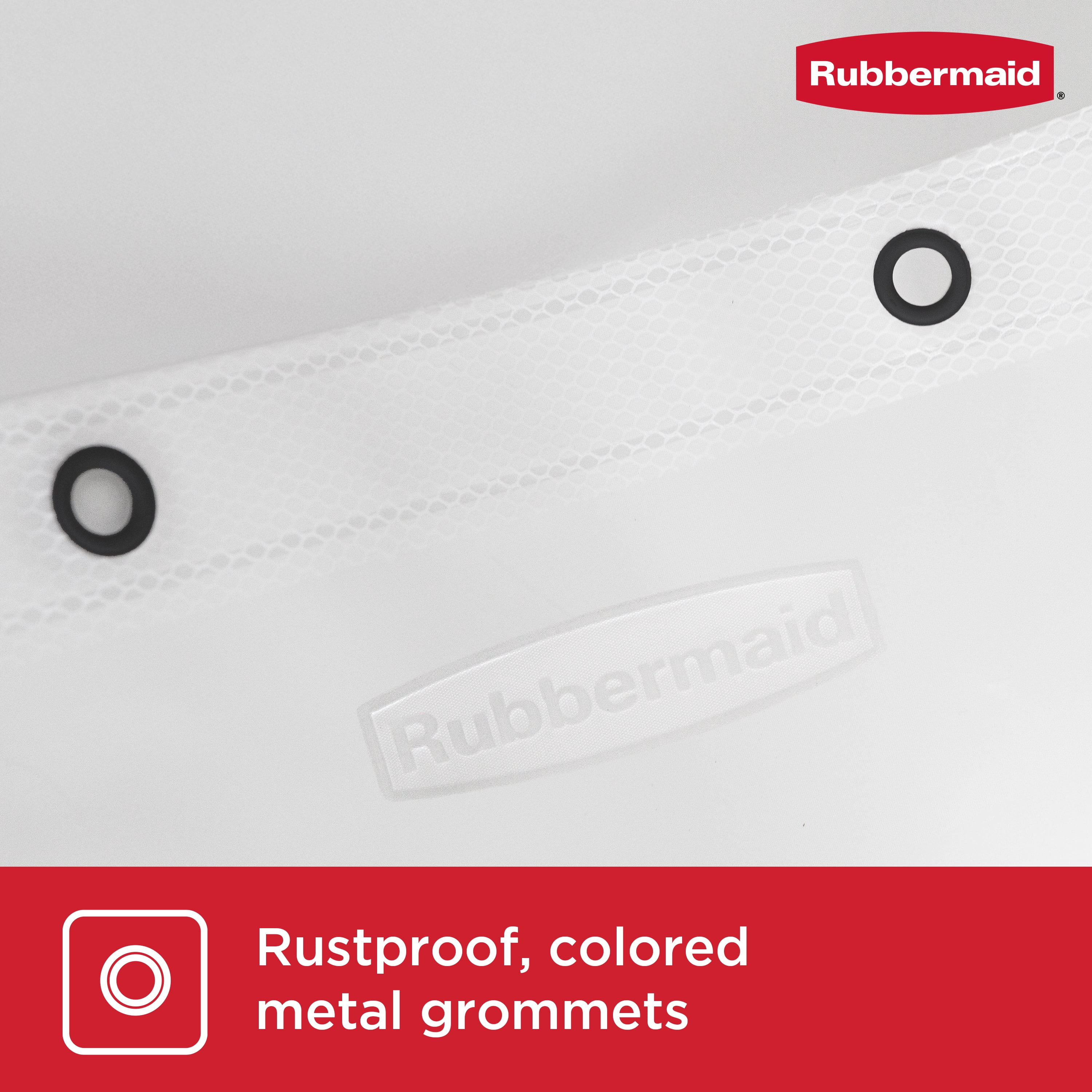 Rubbermaid White Heavyweight Waterproof PEVA Shower Curtain Liner, BPA-Free, 70 x 72 Inches