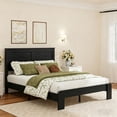 thumbnail image 3 of Queen Size Farmhouse Wooden Bed Frame with Headboard, Rustic Platform Bed with Silent Wood Slat System, No Box Spring Needed, Rustic Black, 3 of 6