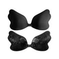 thumbnail image 2 of Deago 2 Pairs Sticky Bra Adhesive Push Up Reusable Invisible Strapless Bras for Women Backless Dresses (Black), 2 of 9