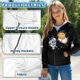 thumbnail image 6 of Chririnla Astronauts Capybara Koalas Kids Zip Up Hoodie with Pockets Long Sleeve Soft Comfy Casual Outerwear for School Travel Size 14-16, 6 of 7