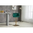 thumbnail image 2 of Swivel Bar Stools Set of 2, Counter Height Bar Stools in Velvet with Woven Back and Footrest, Adjustable Hydraulic Kitchen Counter Bar Chairs Barstool for kitchen island, Home Bar, Dining Room, Green, 2 of 8