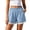 Blue, variant on Womens Lace Trim Shorts Flowy Elastic Waist Wide Leg Lounge Shorts Summer Trendy Comfy Vacation Beach Clothes With Pockets