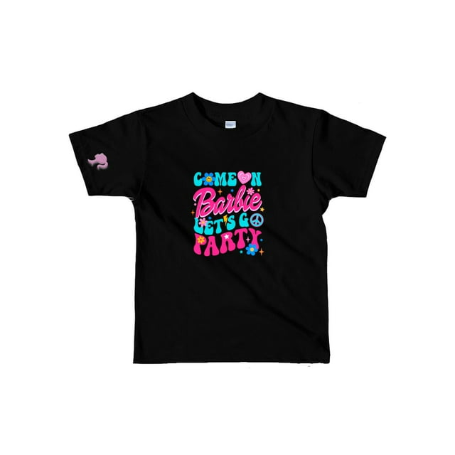 Playera Barbie Party con diseño en 3D Negra negro L Genérico Playera Barbie Party Negra