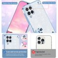 thumbnail image 4 of for Samsung A42 5g Case Clear Glitter Sparkle Aesthetic Samsung Galaxy A42 5g Phone Case Silicone TPU Soft Flower Transparent Shockproof Cover Purple Slim (Silver-Blue), 4 of 14