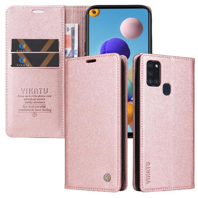 Funda para Samsung Galaxy A21S Estuche de Cuero PU Tipo Cartera con Ranuras para Tarjetas y Cierre Magnético