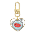 thumbnail image 1 of Lip Flower Frame Cartoon Pattern Gold Heart Keychain Metal Keyring Holder, 1 of 3