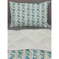 thumbnail image 3 of Ivory and Blue Comforter & Sham Bedding Set, Romantic Roses with Retro Stripped Background Vertical Illustration, 3 pcs Duvet Set Microfiber Filling Quilt, 5 Sizes, Ivory Blue Green, by Ambesonne, 3 of 4