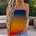 thumbnail image 2 of ZQGJB Womens Ombre Tube Tops Casual Summer Tie Dye Gradient Color Print Lace Crochet Eyelet Tanks Backless Dressy Bandeau Sleeveless Shirts Yellow#02 S, 2 of 5