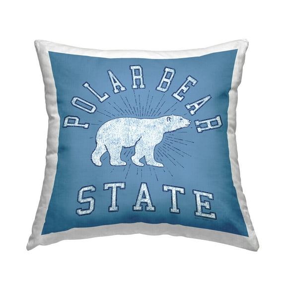 Stupell Industries Varsity Polar Bear State Decorative Printed Throw Pillow Design by Spirit Animals/Life Is High.