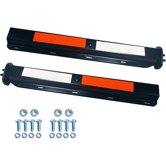 ZHIBO Black Straight Mudflap Hangers, 1-1/8" Bolt, 30" Length, with Reflective Tapes, 2-Pack