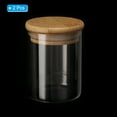 thumbnail image 3 of Frasco de vidrio Uxcell de 6.8 oz con tapa de bambú hermética, contenedor de cocina de vidrio, frasco de almacenamiento de alimentos claro, 2 paquetes (8x6.5cm), 3 of 6