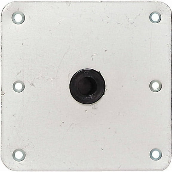 Swivl-Eze Attwood Lock 'N-Pin 3/4 In. Base Plate, 7 In. x 7 In. Threaded Zinc Plated Steel, Boat Accessories