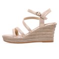 thumbnail image 5 of YDN Women Chic Platform Wedge Espadrilles High Heels Sandals Round Open Toe Ankle Strap Buckle Casual Vacation Shoes Size 14 Gold, 5 of 5
