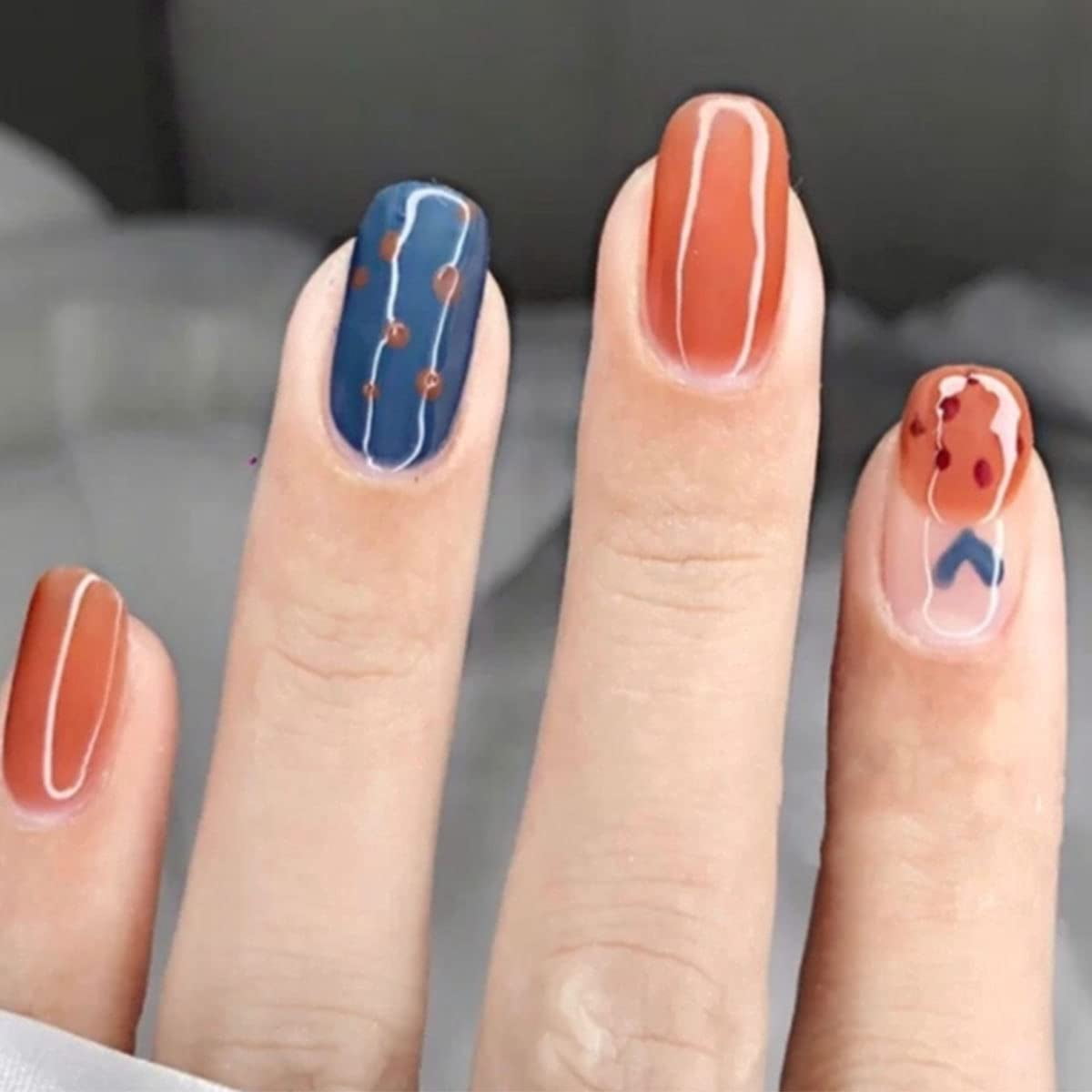 French Tips Press On Nails Short Cute Fake Nails Acrylic Square False Nails Tips For Women And Girls 24pcs Square1 Walmart Com