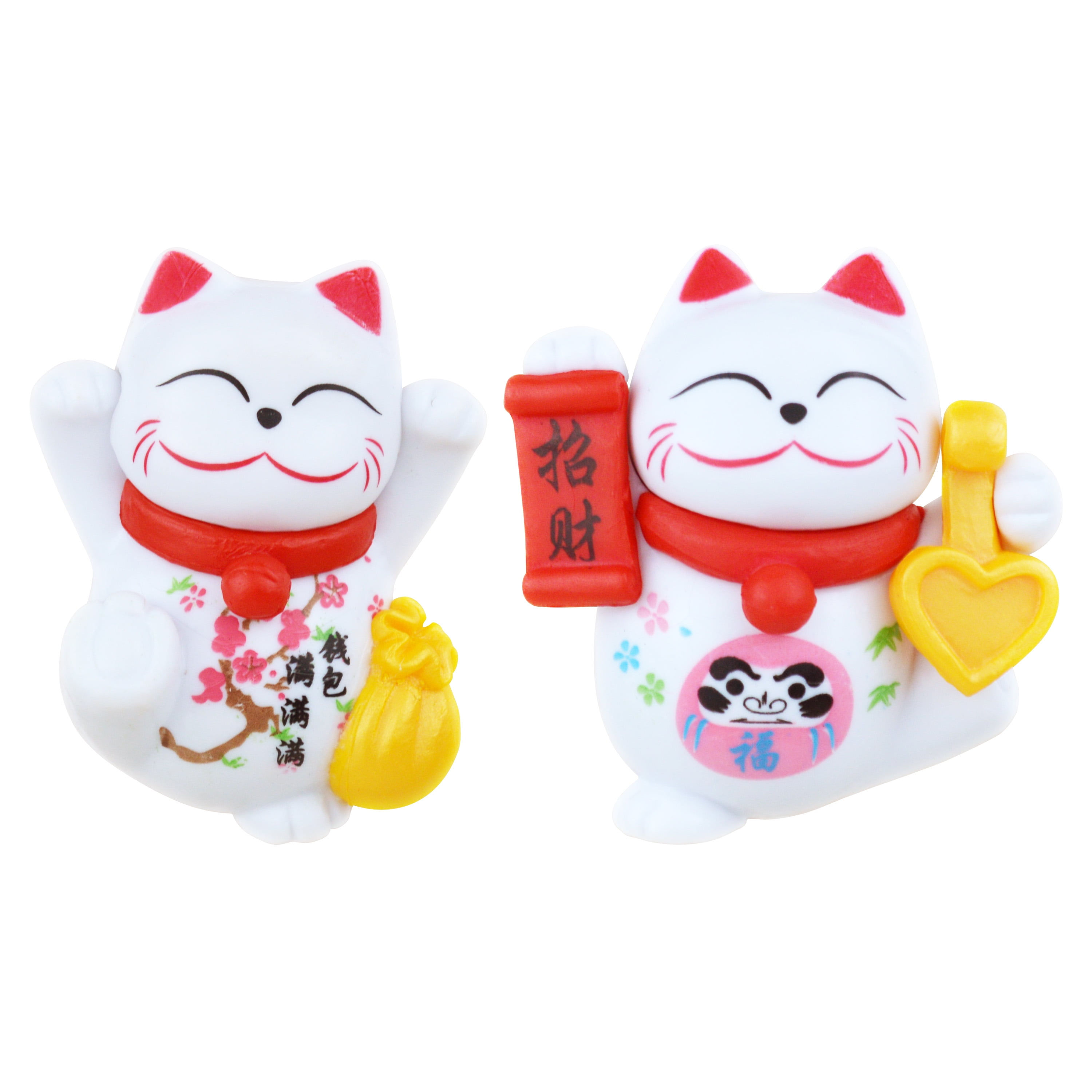 Lunar New Year Multi-color 2 Count Cat Magnet, 1.6in x 1.6in, Adult, Decoration, Novelty & Gag Toys, Way To Celebrate