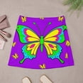thumbnail image 4 of Colorful Butterfly And Little Friends Women's High Waist Skirt Stretchy Casual Mini Skirt, 4 of 8